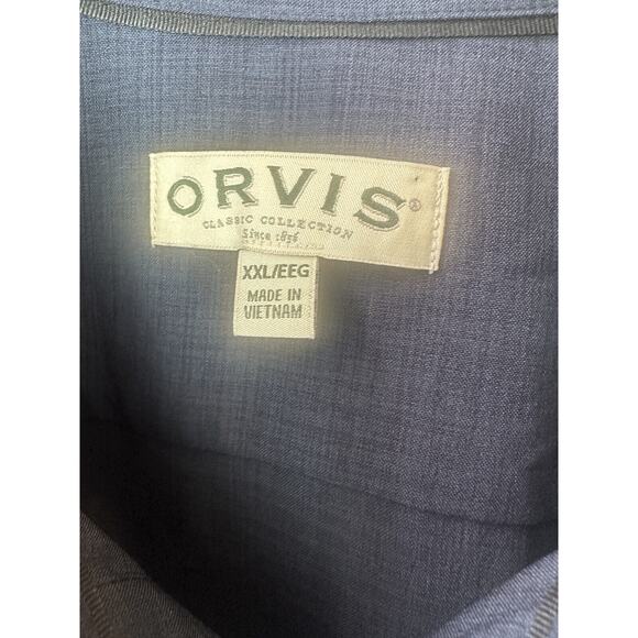 NWT Orvis Cross Hatch Short Sleeve Button Up Tech Shirt UPF Blue Men's Size XXL - Picture 7 of 11